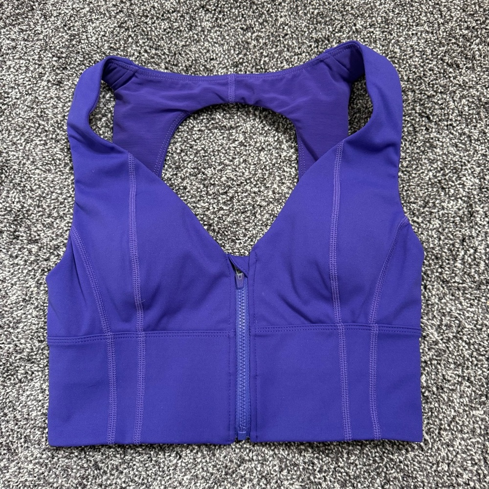 Free People FP Movement It’s An Illusion Crop Zip Front Sports Bra size xsmall - Picture 3 of 6